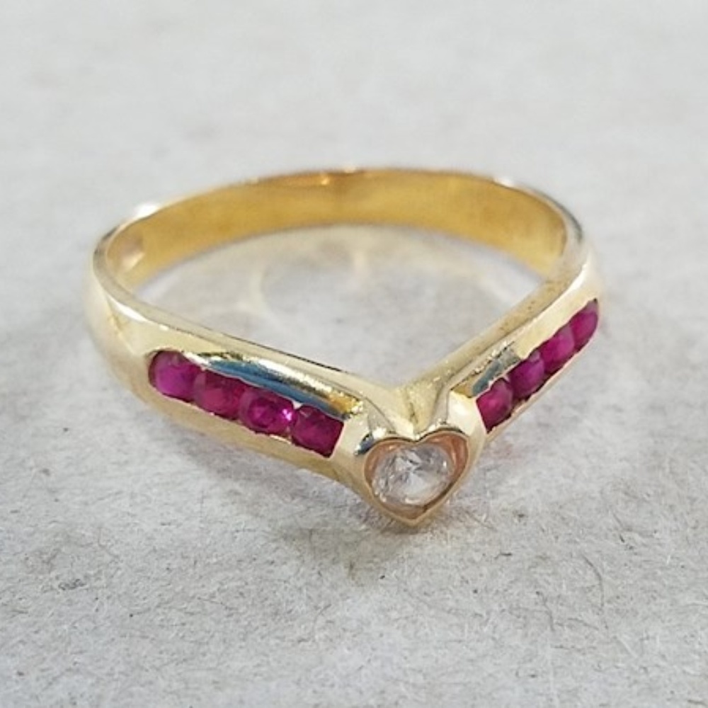 14k Gold Ring With Rubies